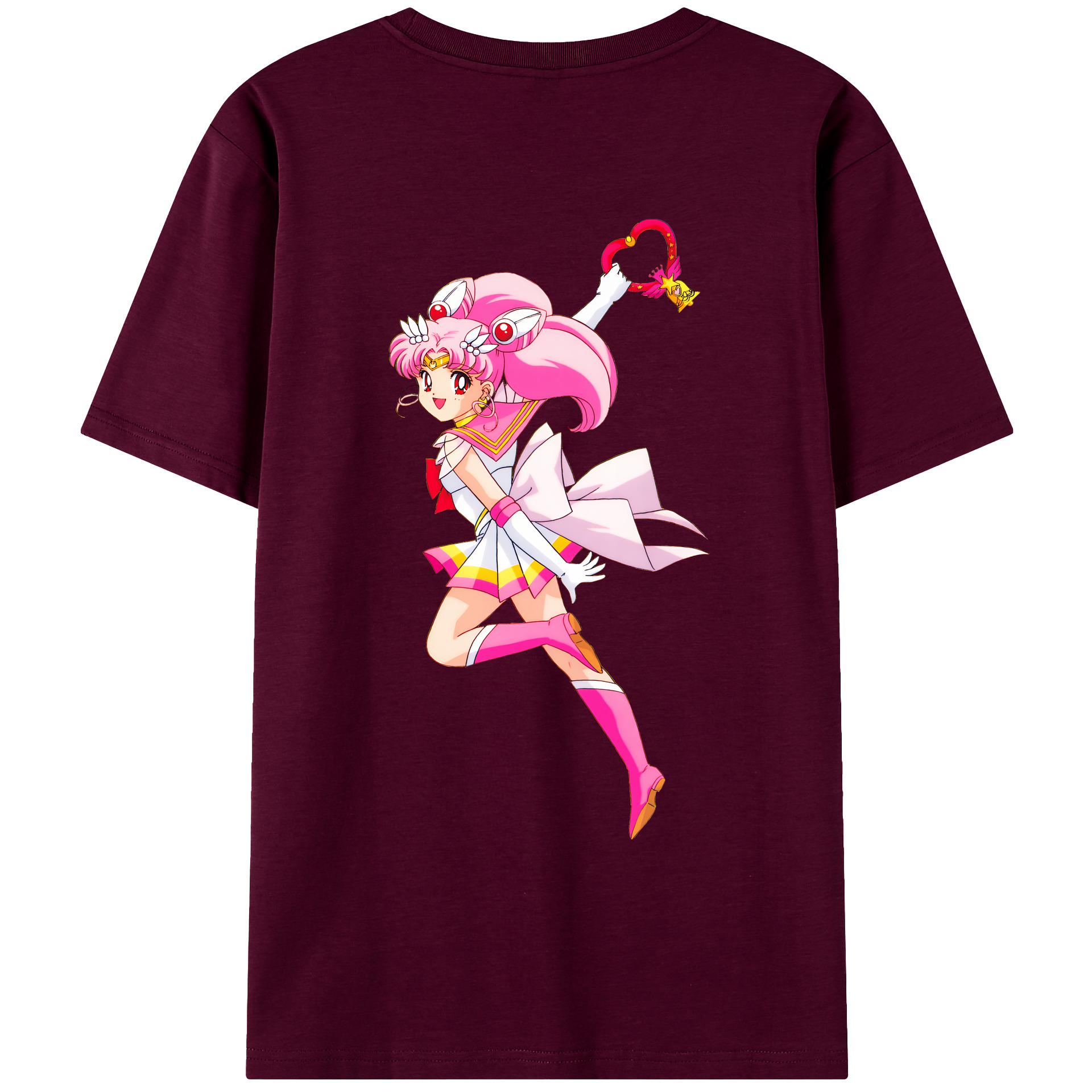 （画像用） 美少女戦士セーラームーン ちびうさ Sailor Moon Chibiusa Tsukino Usagi Small Lady Serenity レディース半袖Tシャツ(バックプリント)